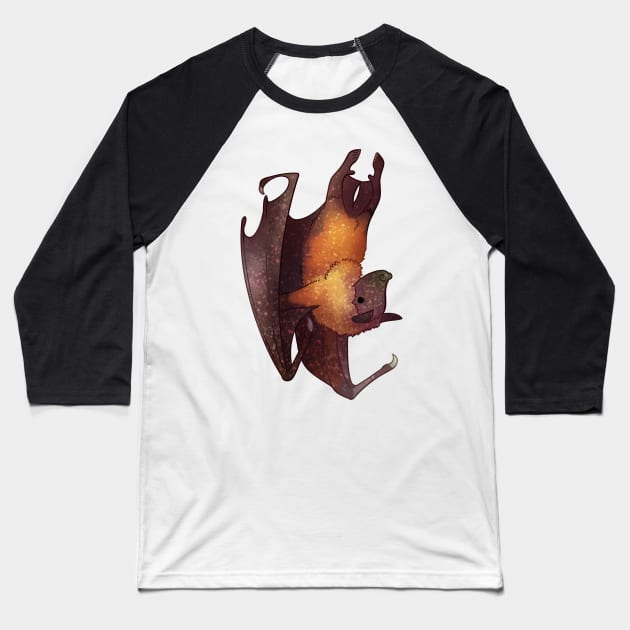 Cozy Large Flying Fox Baseball T-Shirt by Phoenix Baldwin